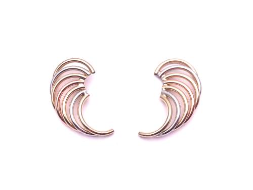 9ct Two Colour Stud Earrings