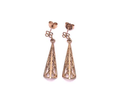 9ct Yellow Gold Drop Stud Earrings