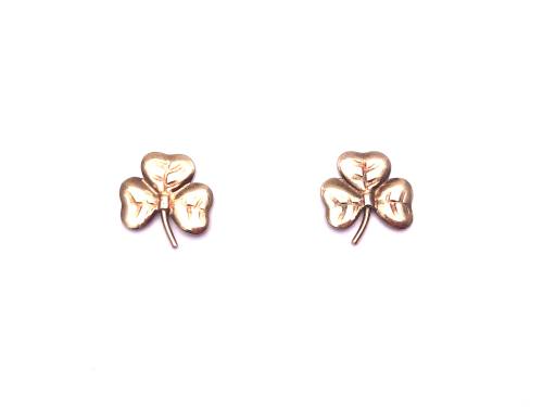 9ct Yellow Gold Clover Stud Earrings