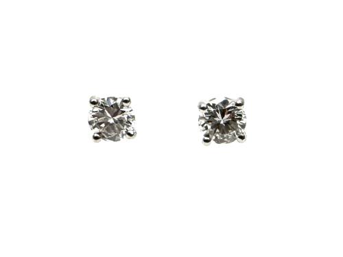 18ct White Gold Diamond Solitaire Earrings 0.69ct