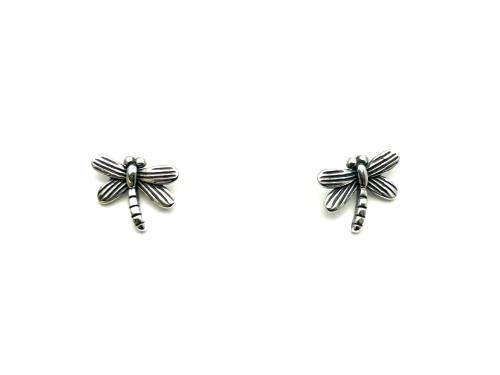 Silver Dragonfly Earring Studs