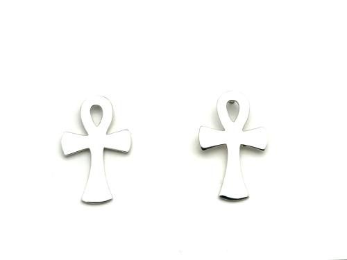 Silver Ankh Earring Studs