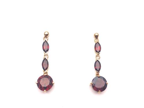 9ct Garnet Drop Earrings