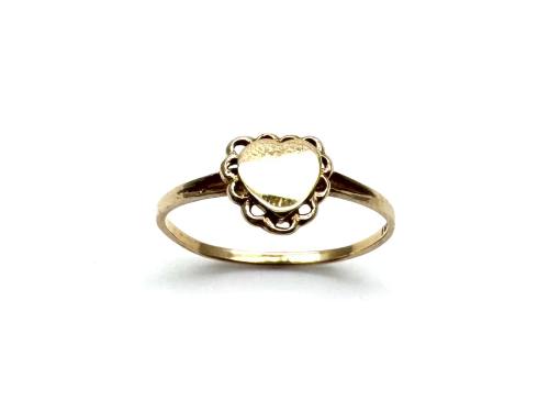 9ct Yellow Gold Flat Heart Ring