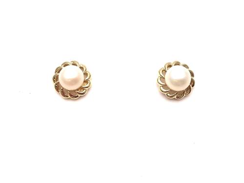 9ct Yellow Gold Fresh Water Pearl Stud Earrings