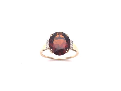 9ct Madeira Citrine & Diamond Ring