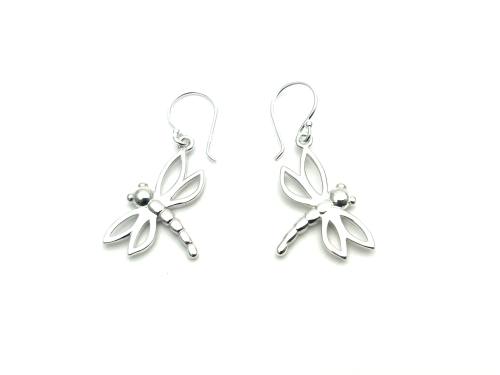 Silver Cutout Dragonfly Earring Studs