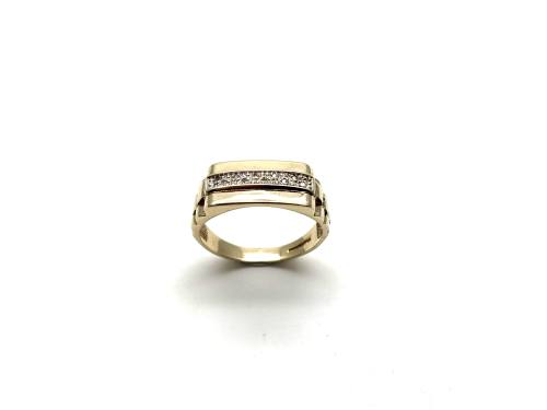 9ct Yellow Gold Gents Diamond Ring