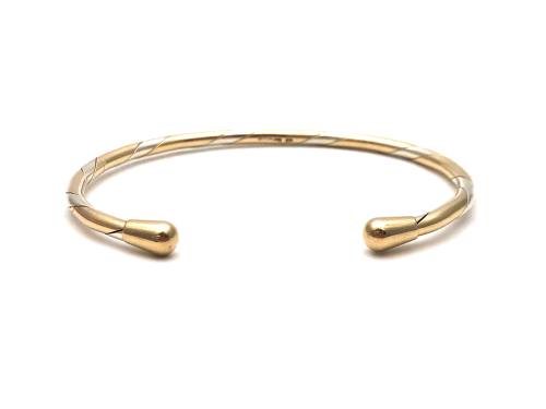 9ct Two Colour Torque Bangle