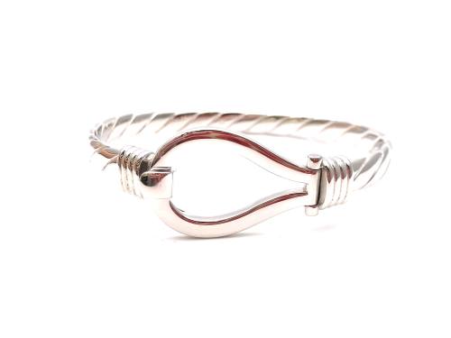 Silver Plaited Large Bangle 72mm