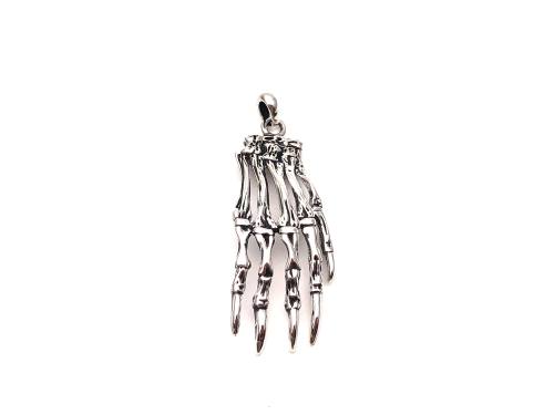 Silver Skeleton Hand Pendant