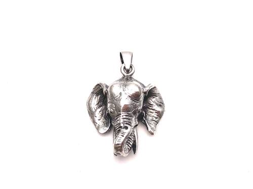 Silver Elephant Head Pendant