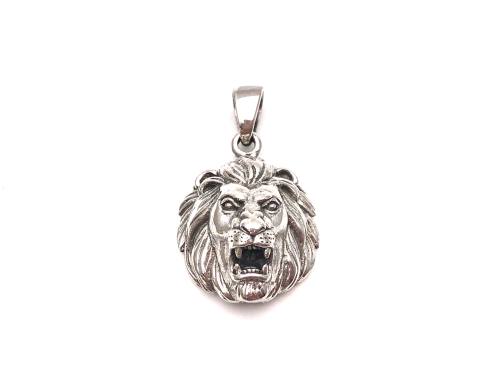 Silver Lion Head Pendant