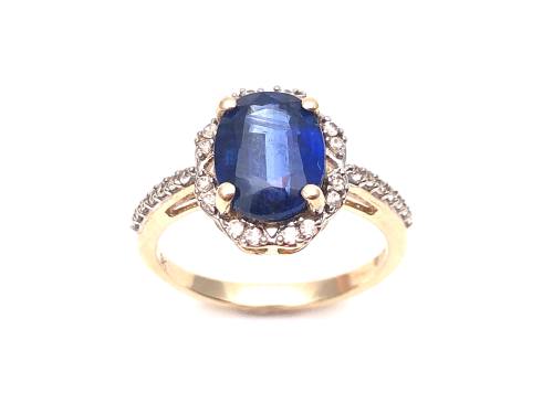 9ct Blue & White Zircon Cluster Ring