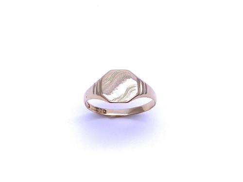 9ct Yellow Gold Engraved Signet Ring