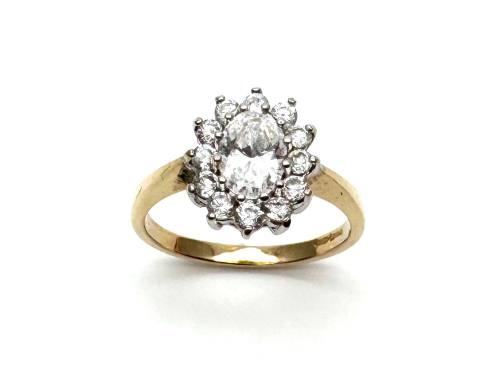 9ct Yellow Gold CZ Cluster Ring