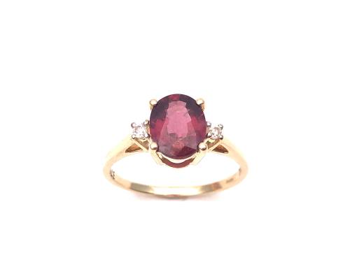 9ct Rhodolite Garnet & Zircon Ring