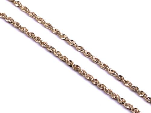 9ct Yellow Gold Rope Chain 24 Inch