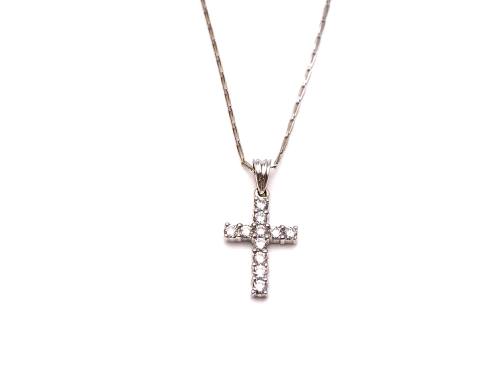 18ct Diamond Cross and Chain