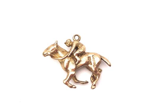 9ct Yellow Gold Racehorse Charm