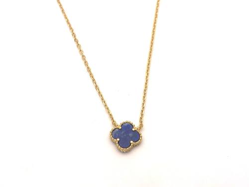 Silver Gold Plated Blue Lapis Necklet