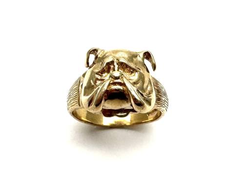 9ct Yellow Gold Plain Bulldog Ring