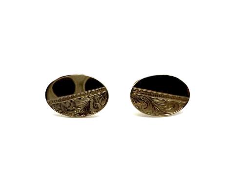 9ct Yellow Gold Patterned Cufflinks