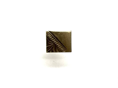 9ct Yellow Gold Square Tie Pin