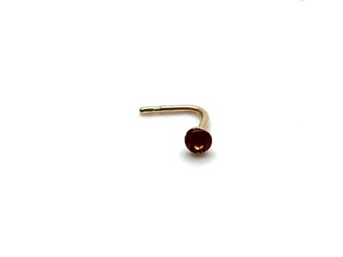 9ct Yellow Gold Orange CZ Nose Stud