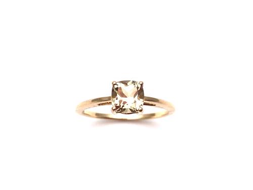 9ct Yellow Gold Epidote Solitaire Ring