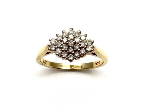 9ct Yellow Gold Diamond Cluster Ring