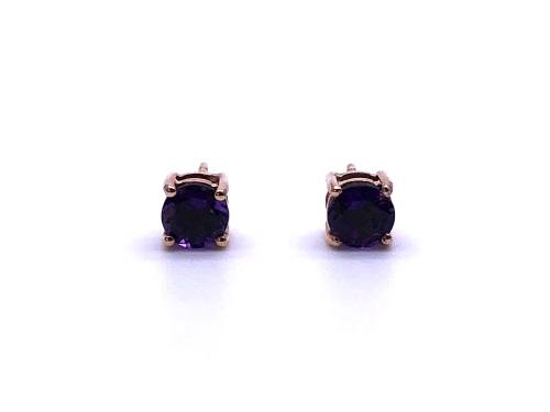 9ct Rose Gold Amethyst Stud Earrings