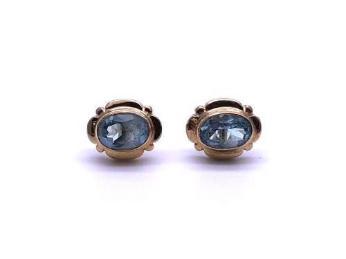 9ct Blue Topaz Stud Earrings