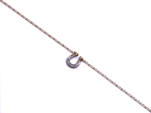 9ct Diamond Horseshoe Anklet