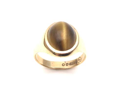 9ct Yellow Gold Tigers Eye Ring