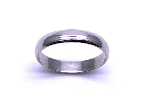 9ct White Gold Plain Wedding Ring 4mm