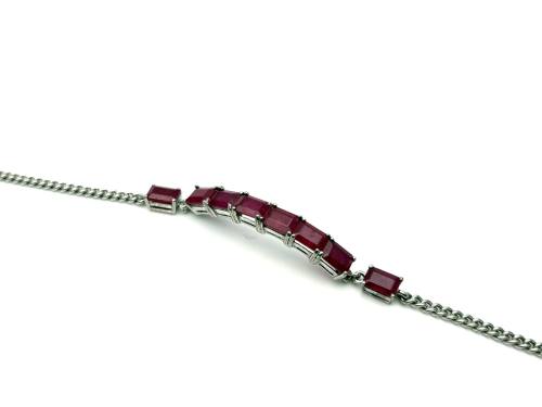 Silver Ruby Bracelet