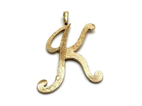 9ct Yellow Gold Initial 'K' Pendant