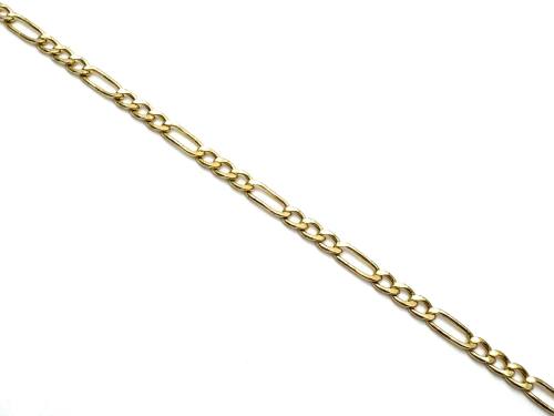 9ct Yellow Gold Figaro T-Bar Bracelet