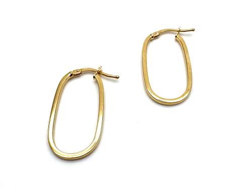 9ct Yellow Gold Oval Hoop Earrings