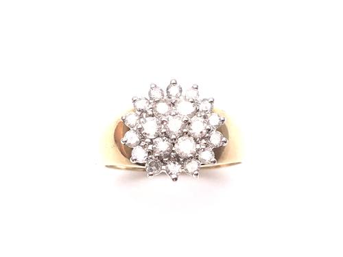 9ct Yellow Gold Diamond Cluster