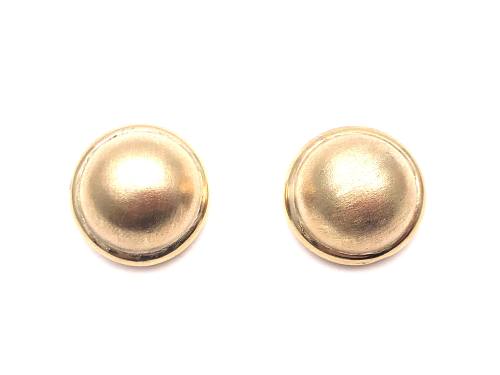 9ct Yellow Gold Large Button Earrings