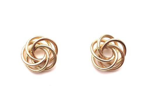 9ct Yellow Gold Swirl Stud Earrings