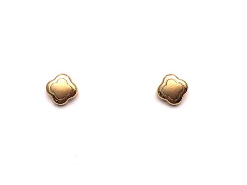 9ct Yellow Gold Clover Stud Earrings