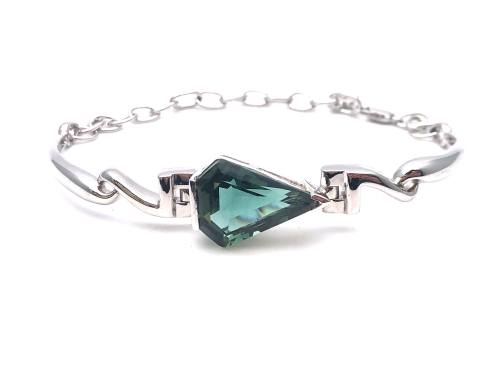 925 Stamped Green Quartz Bracelet