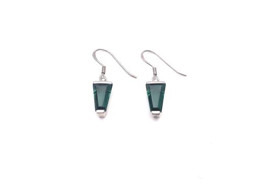 925 Green Quartz Drop Earrings