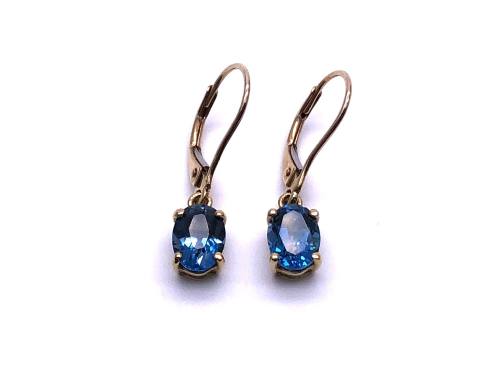 9ct Blue Topaz Drop Earrings