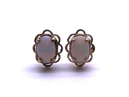 9ct Yellow Gold Opal Stud Earrings