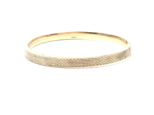 9ct Yellow Gold Patterned Bangle