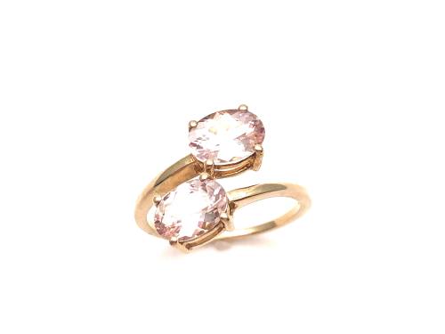 9ct Rose Gold Danburite Two Stone Ring